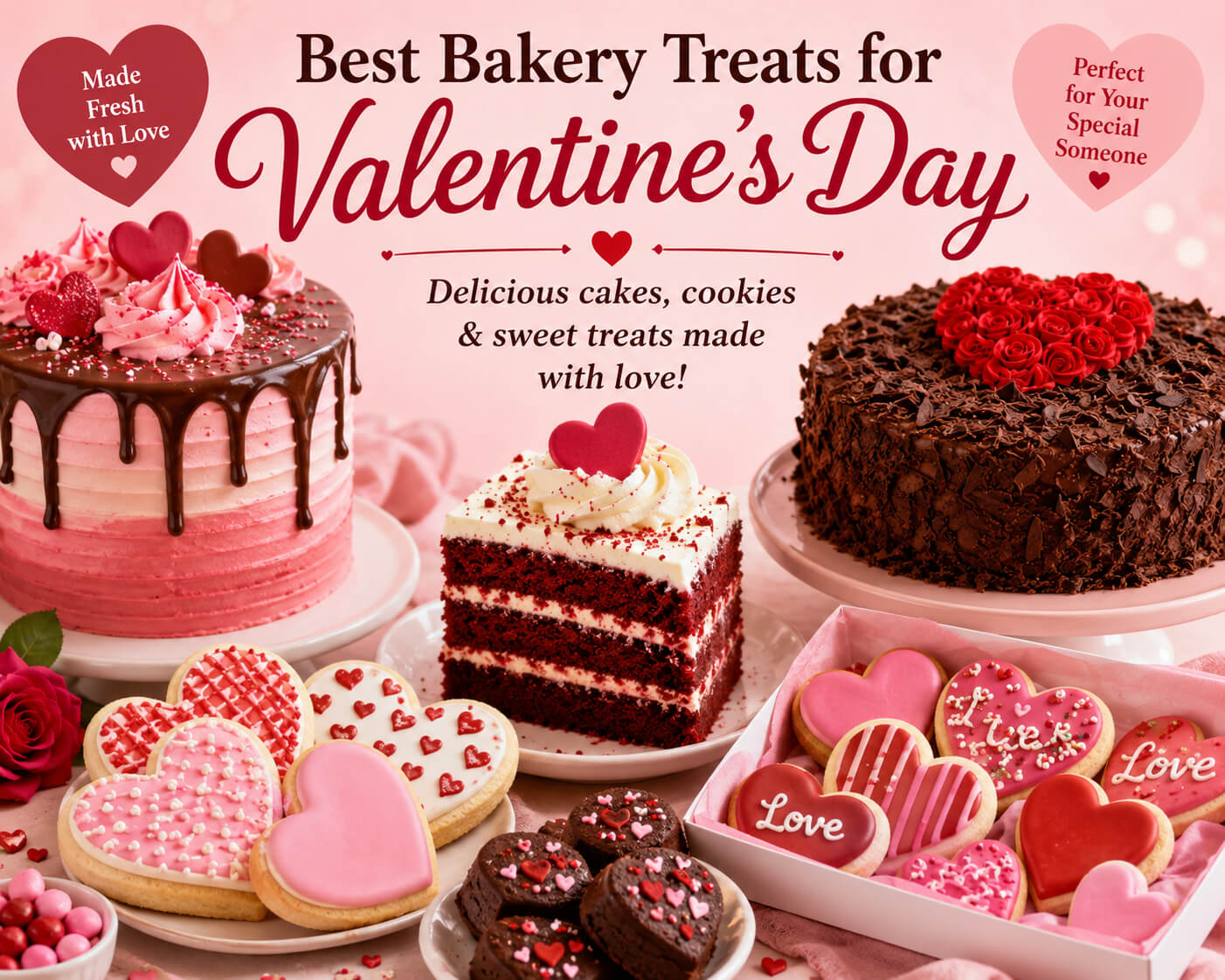 Marvelous bakery Valentines day poster